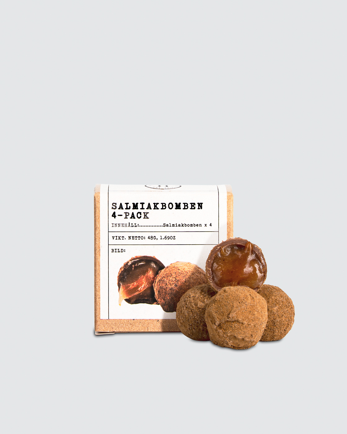 Salmiakbomben 4-pack i gruppen Chokoladeovertrukket lakrids hos Haupt Lakrits AB (100170074)